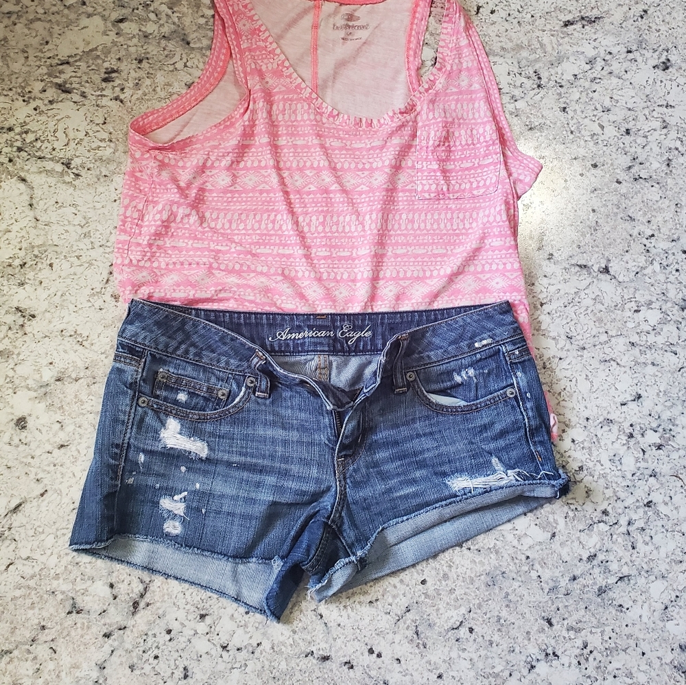 American Eagle Distressed Jean Shorts